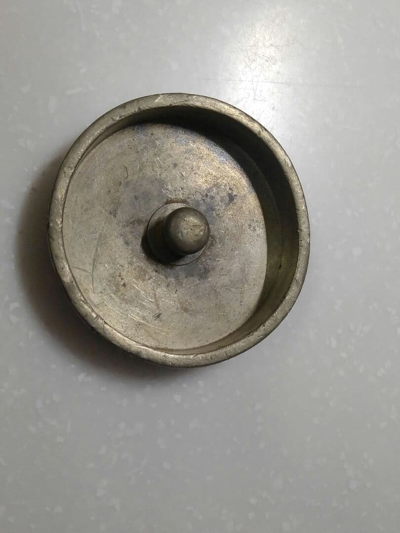 ♥珍品　錫製　茶入れ　征露記念　砲弾型　骨董品