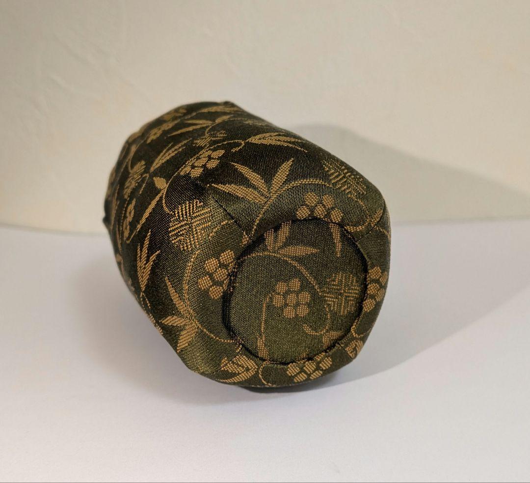 『鬼丸碧山』高取焼　茶入　仕覆　茶道具　替え仕覆　耳付き　栞しおり鬼丸雪山窯