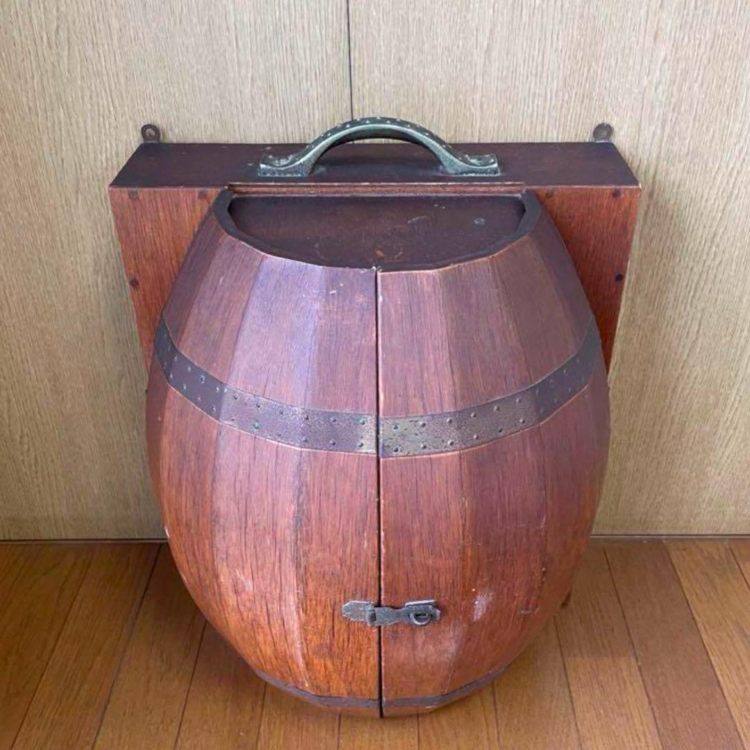 アンティーク 木製 樽型収納ボックス ビンテージ　飾り棚