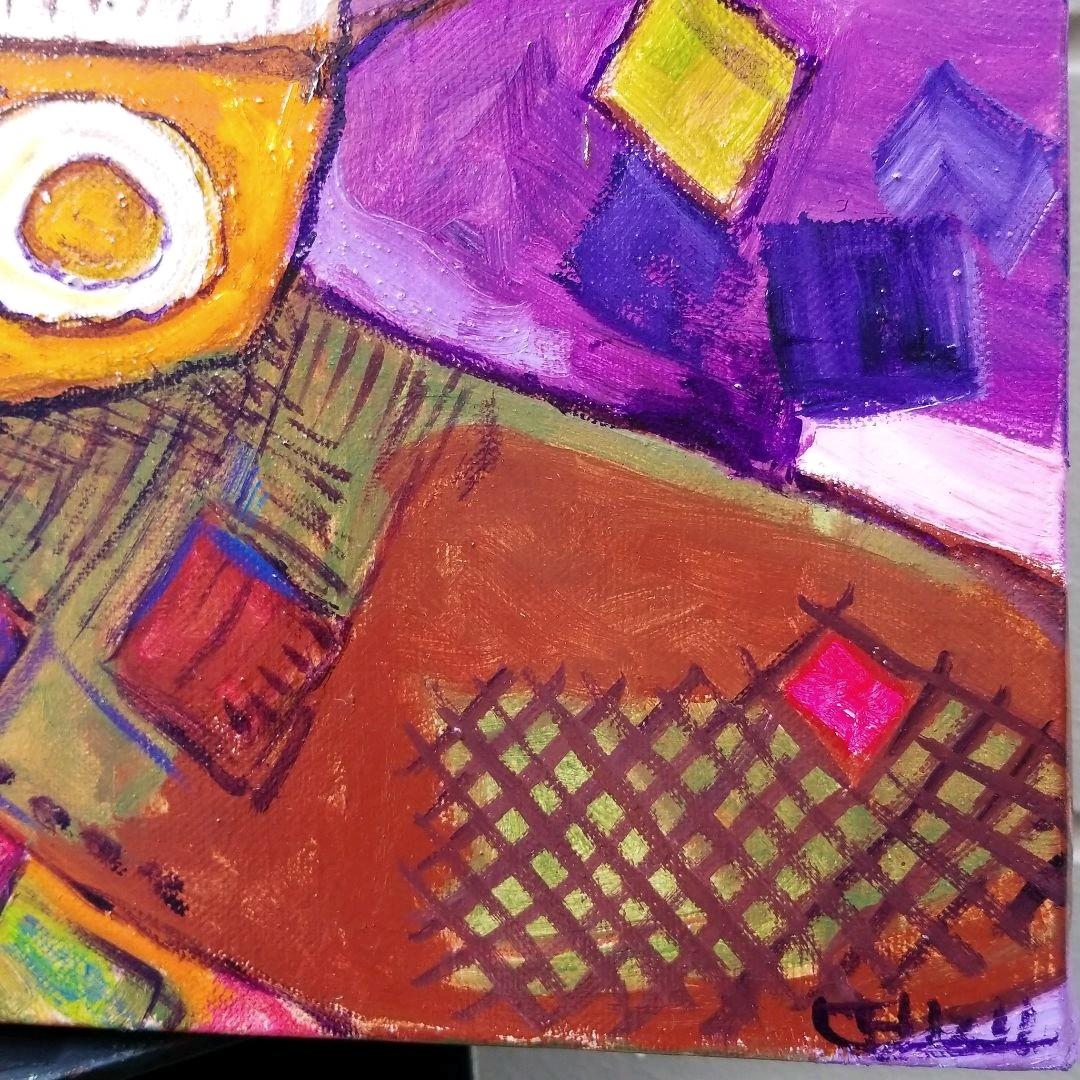 キャンバス油絵　専用　赤いお花とみつばち