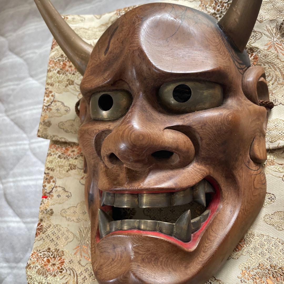 能面般若木彫面