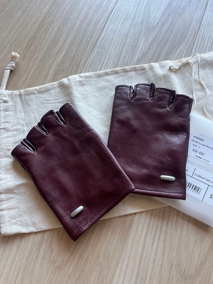 小物 OURLEGACY BIKER GLOVE Currant Red Nappa