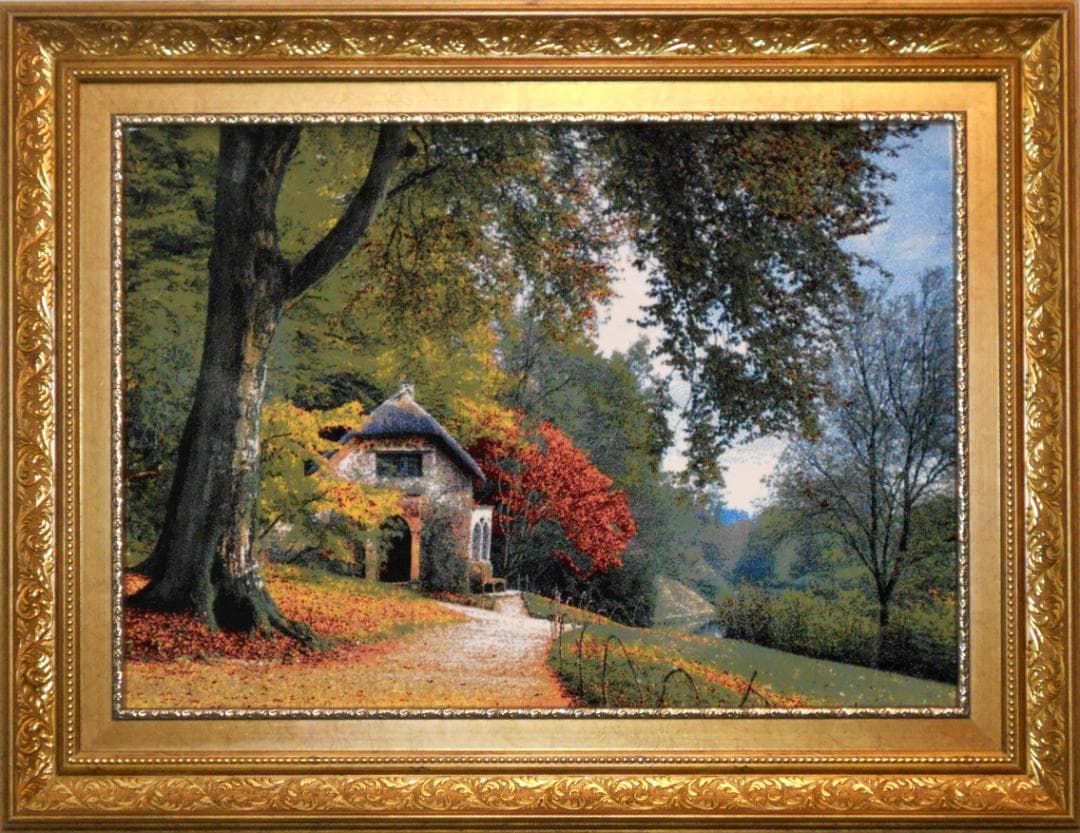 225万ノット！ピクチャーカーペット 額縁付き！50×70cm-190301