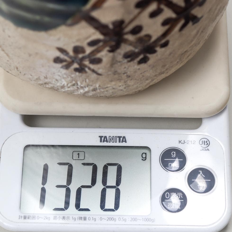 山口錠鉄 織部水指 茶道具 共箱