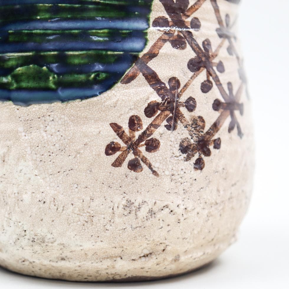 山口錠鉄 織部水指 茶道具 共箱