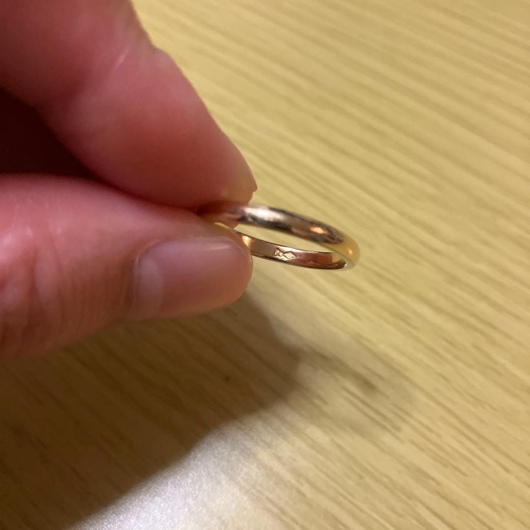 k18YG シンプルリング 鍛造