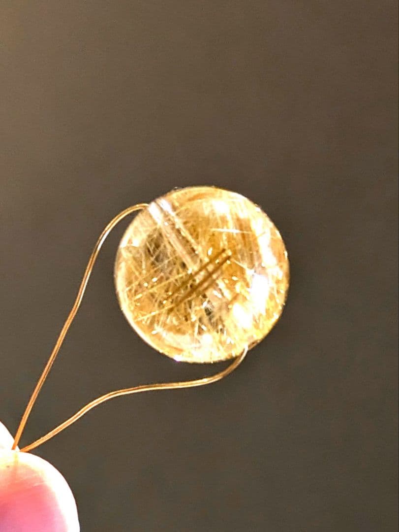 【金運】ゴールドルチルクォーツ　天然石　パワーストーン【鑑別書付】ハイクラス