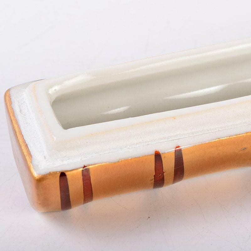 茶道具　小木曽芳正作　金彩　横笛香合　共箱　V　8482