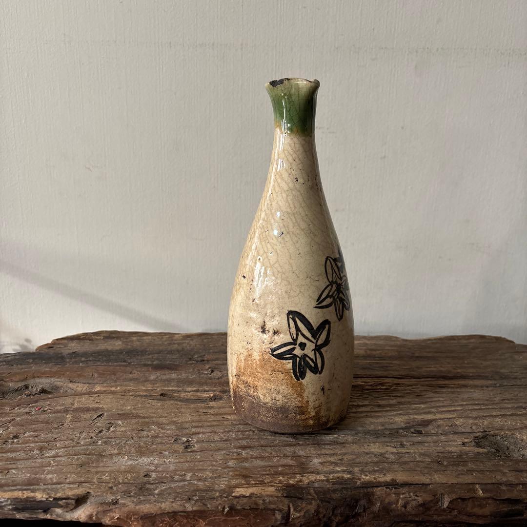 時代　織部　唐津　徳利　江戸時代　花入　アンティーク　古美術　骨董　検:李朝