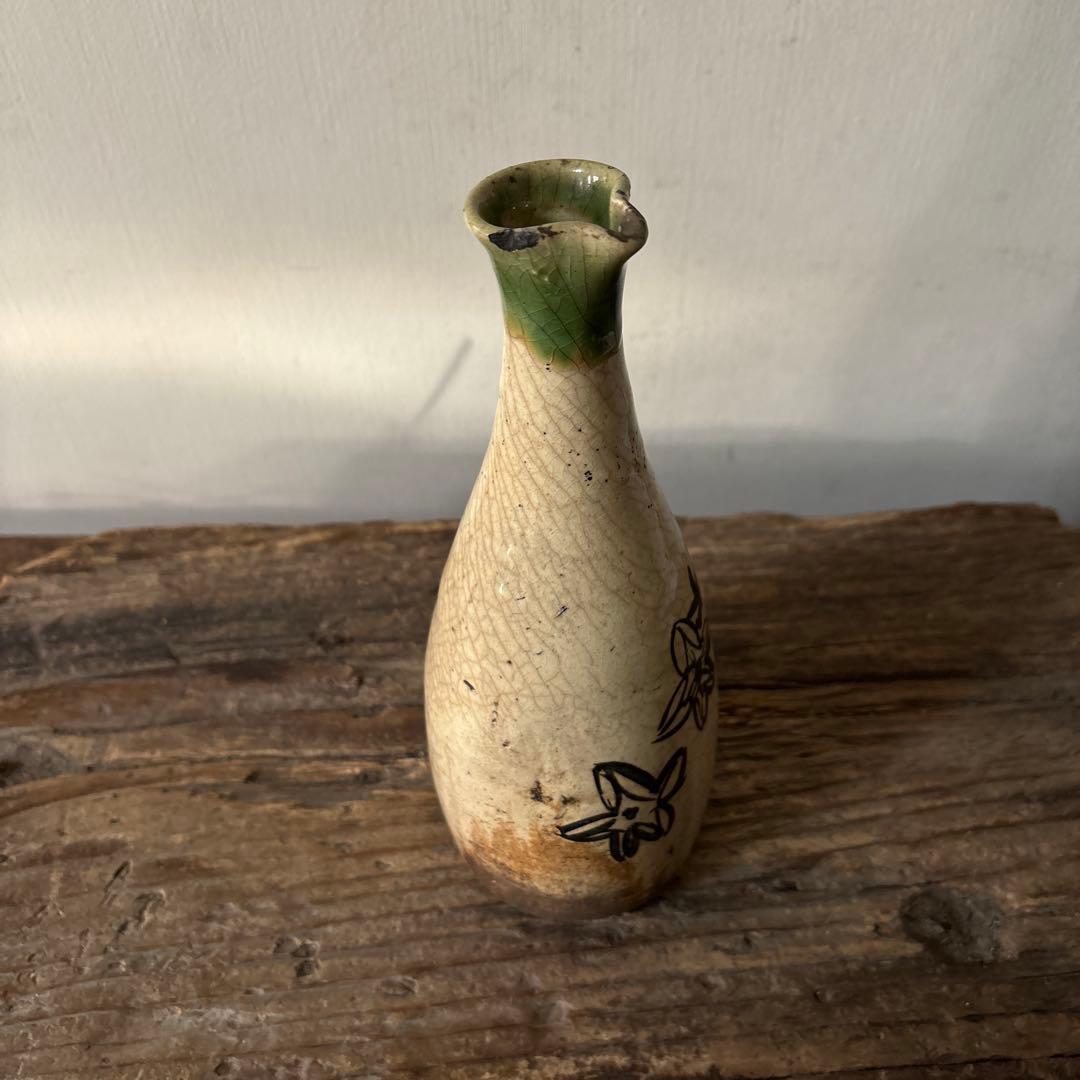 時代　織部　唐津　徳利　江戸時代　花入　アンティーク　古美術　骨董　検:李朝