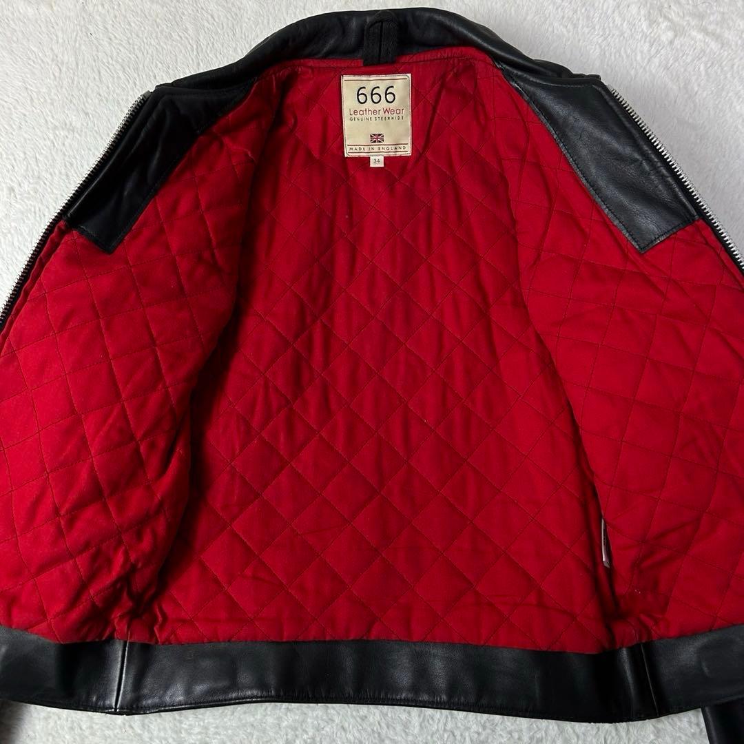 美品 666 ライダースジャケット ステアハイド キルティング シングル
