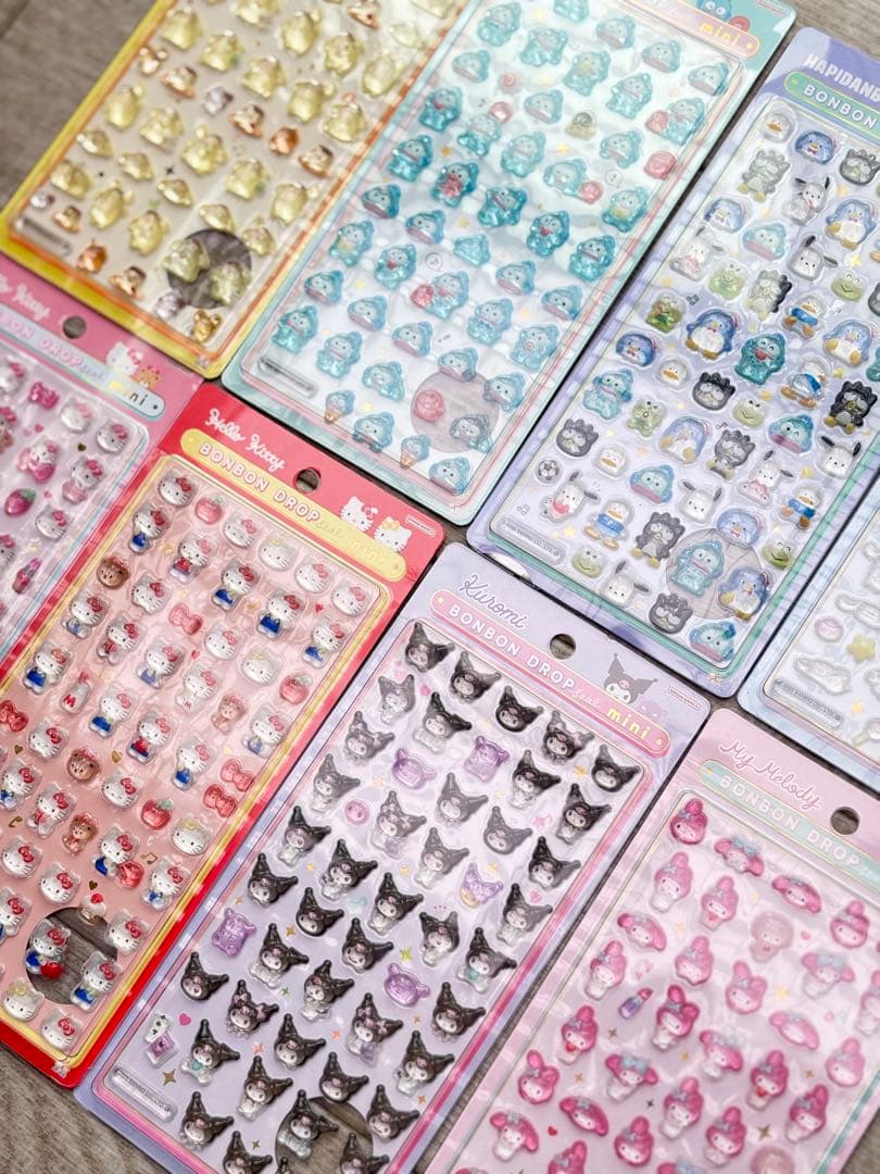 【本日発送⭕️】サンリオ　ボンボンドロップシール　ミニ　コンプリート8枚　高レート