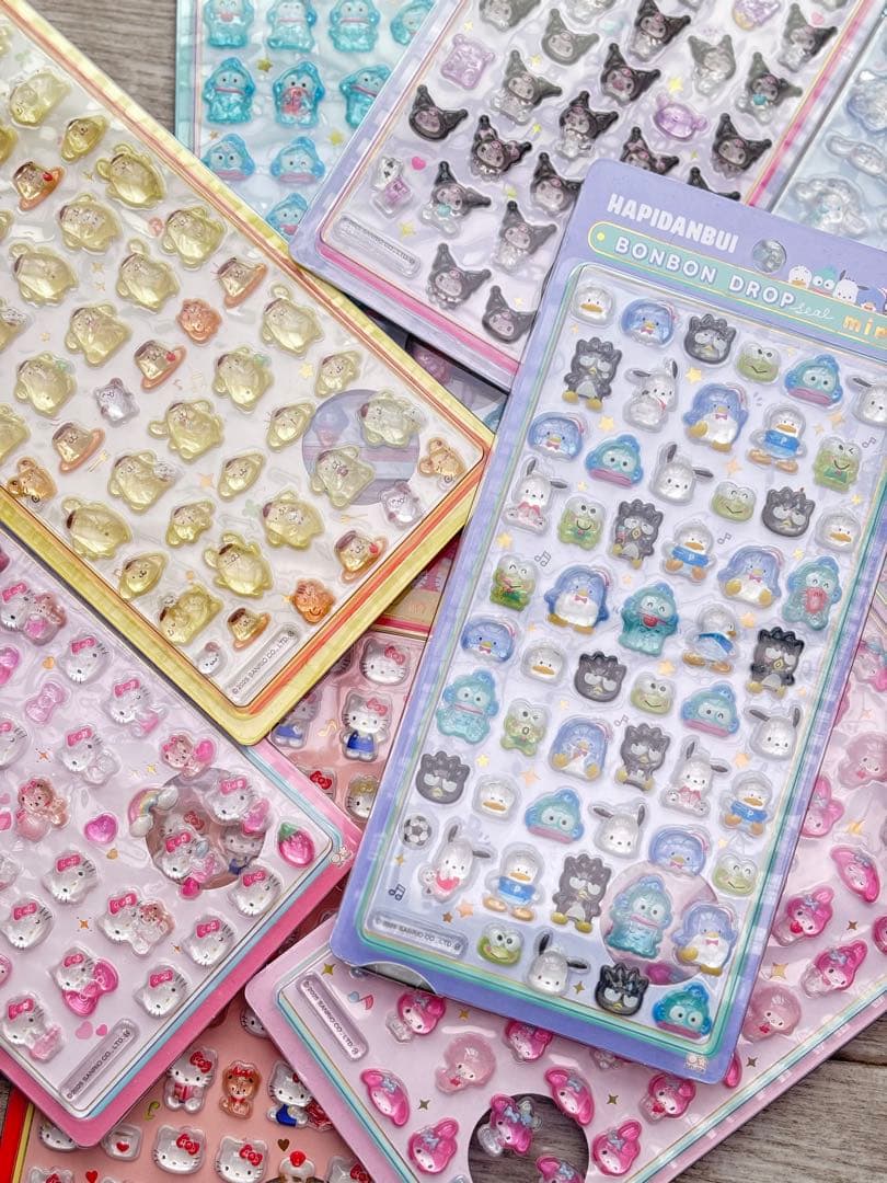 【本日発送⭕️】サンリオ　ボンボンドロップシール　ミニ　コンプリート8枚　高レート