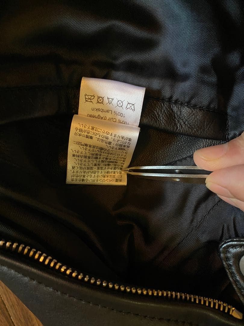 MELINDAGLOSS ブラックラムレザーシングルライダースジャケット