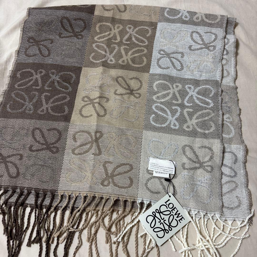 ~*~様 パターン入りマフラー ベージュ系