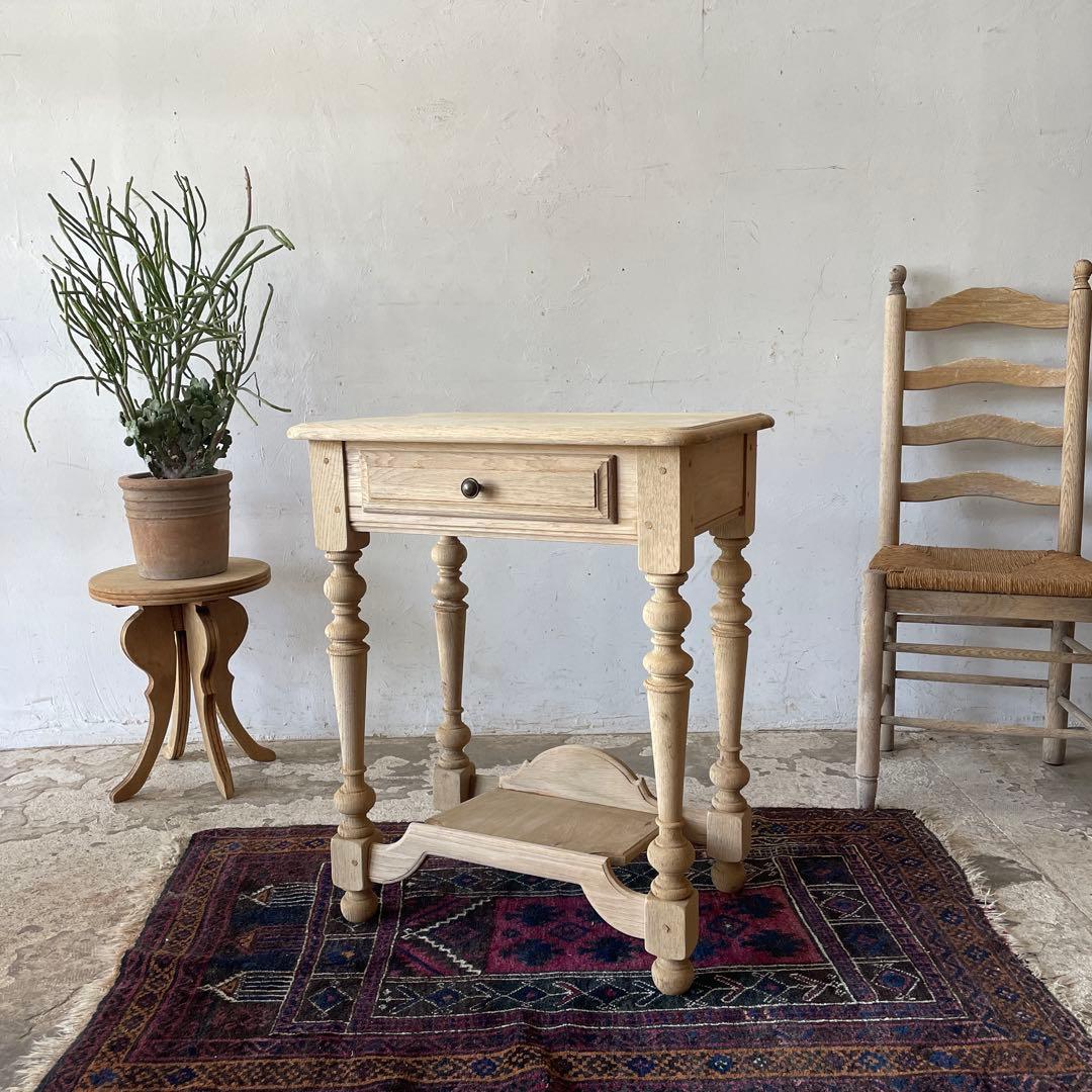 ビンテージ ドロワーサイドテーブル ドロワーハイテーブル　化粧台　剥離