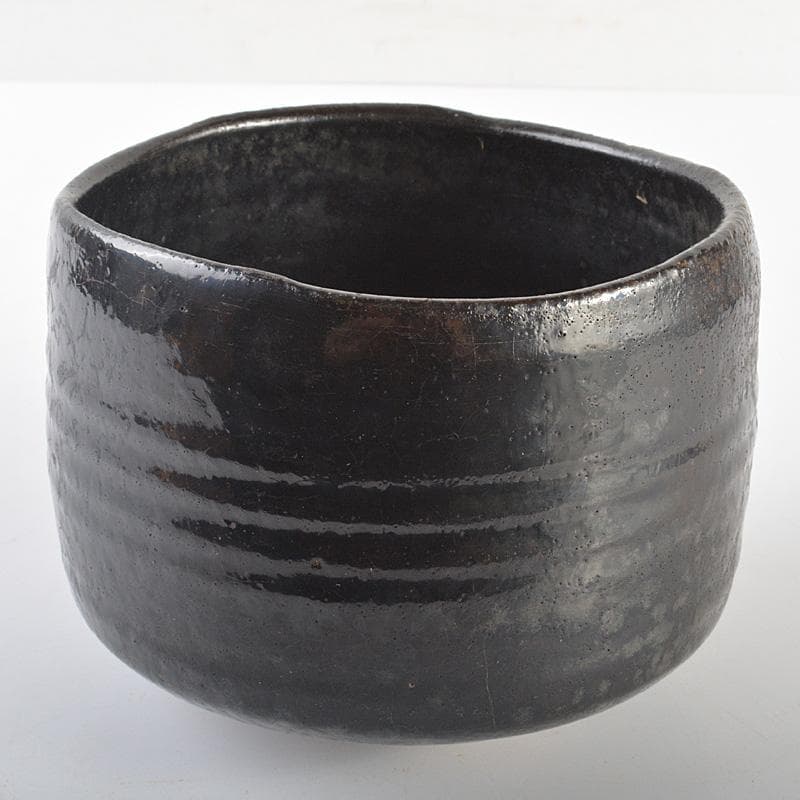 茶道具　華中亭道八製　 瀬戸黒写　茶碗　共箱　M　R7132