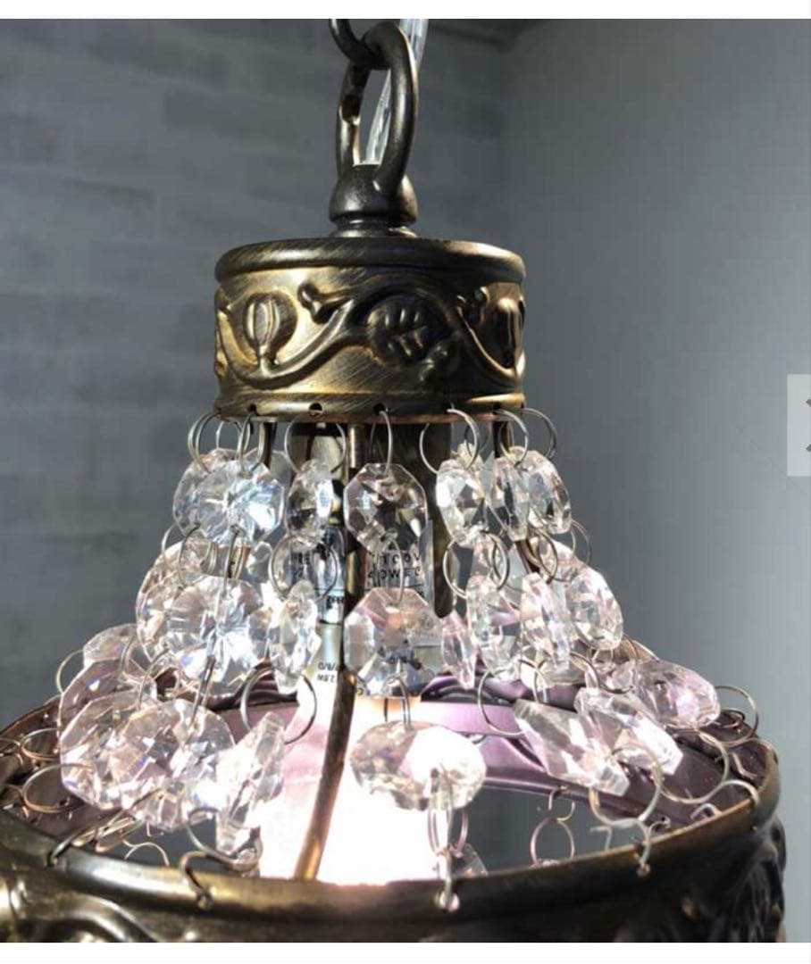 アンティーク調　クリスタルペンダントライト 2個セット