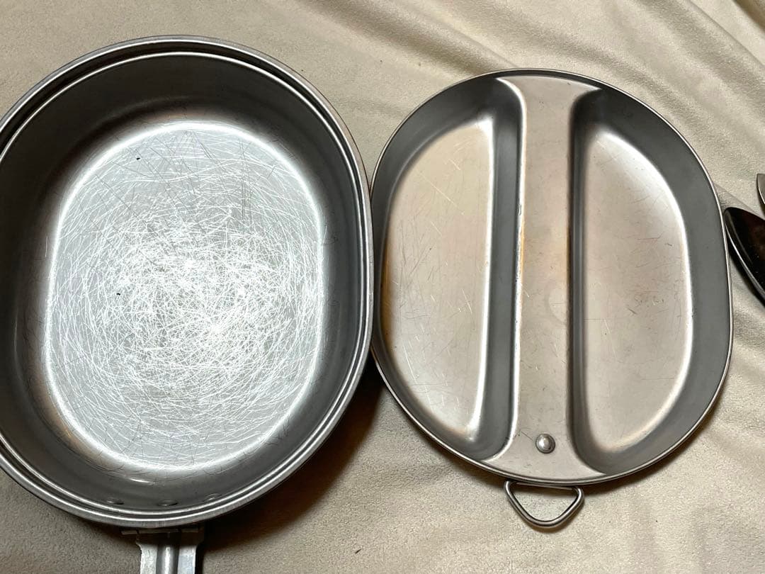 実物【米軍】メスキットパン(1966年製)&カトラリーセット　ベトナム戦争自衛隊