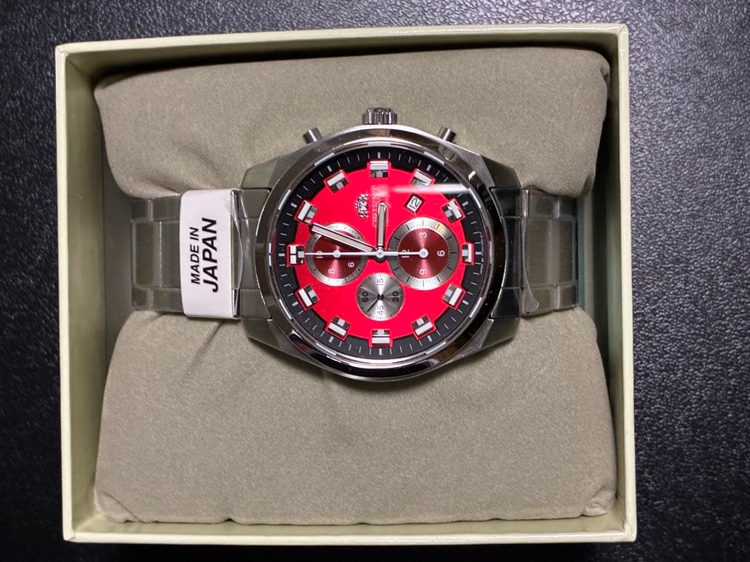 ORIENT クォーツ 腕時計 レッドダイヤル