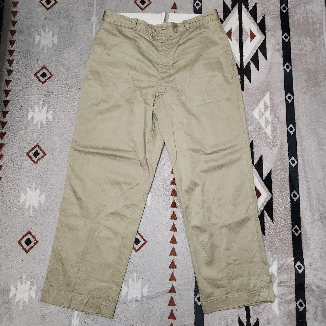 60s USミリタリー チノトラウザーズ ベージュ 38x31