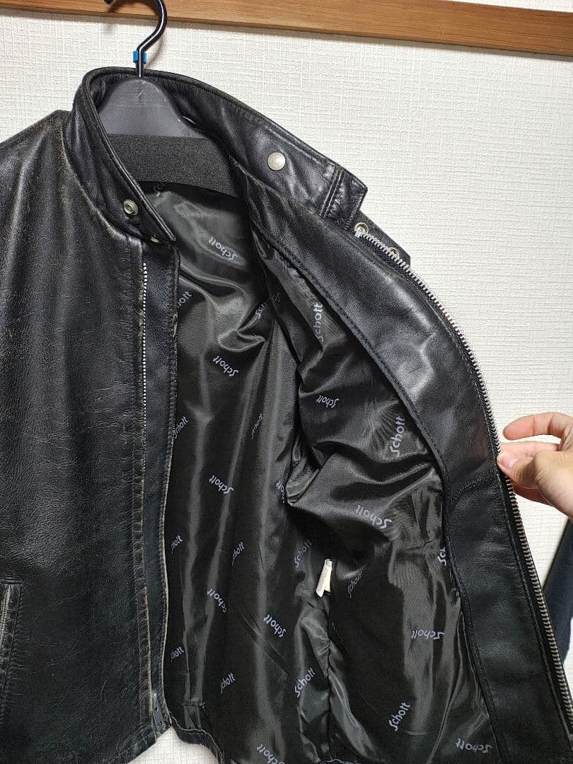 Schott シングルライダースジャケット 36サイズ