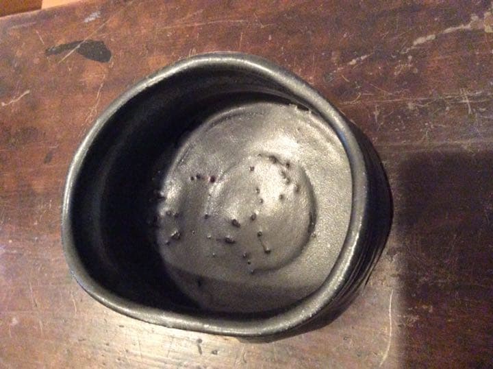 魯山人 黒織部 茶碗 共箱