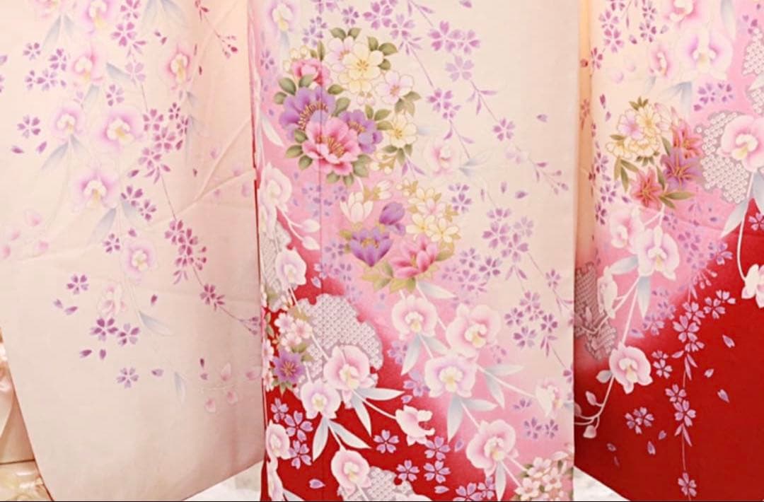 白地に蘭の花❤️可憐で清楚❤️透明感が抜群に可愛い振袖✨袋帯との2点セット