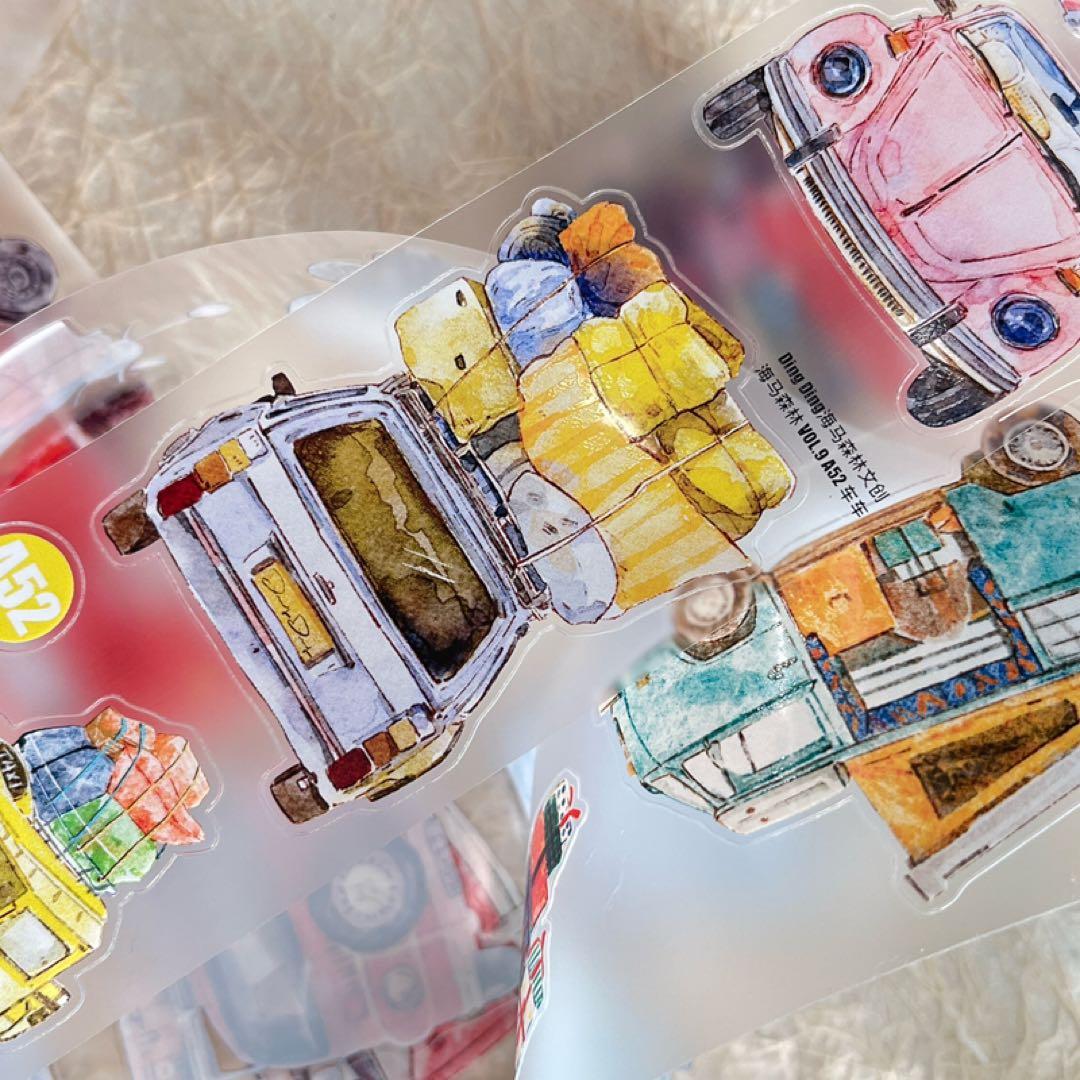 新品　DINGDING　A52車車　PET霧面型抜きタイプマスキングテープ　5m