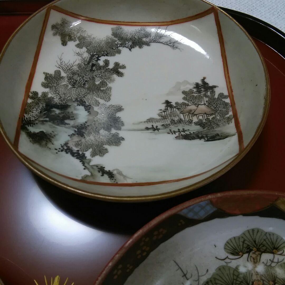 九谷焼　骨董品　小皿　5客