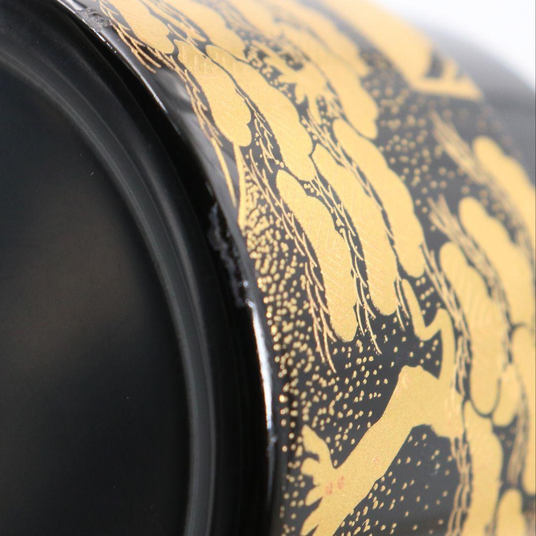 和田寿峰作 住吉蒔絵 薄茶器 面根来 山中塗 茶道具 共箱　V875　N6