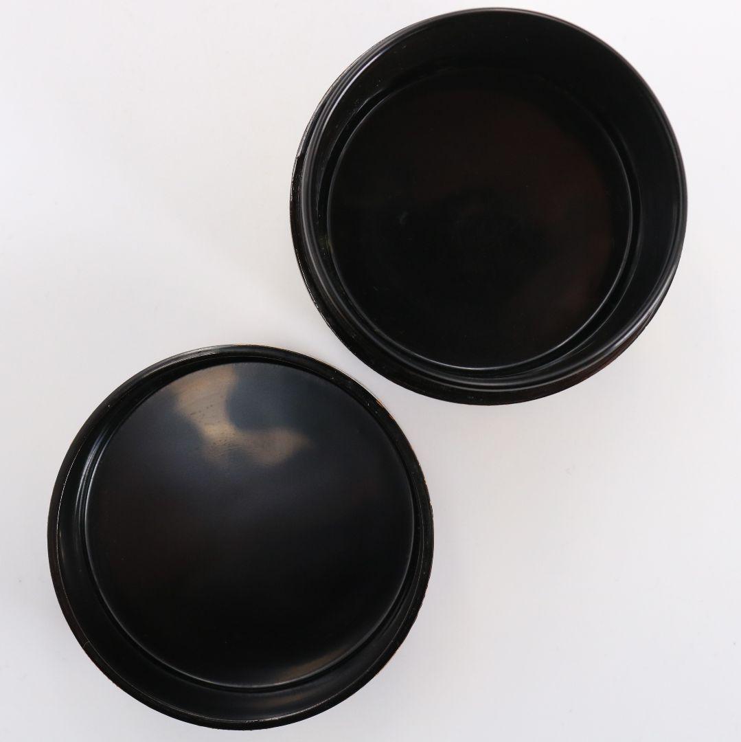 和田寿峰作 住吉蒔絵 薄茶器 面根来 山中塗 茶道具 共箱　V875　N6