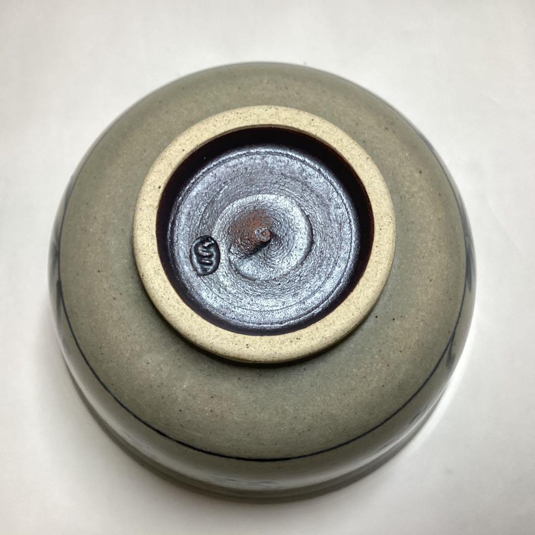 茶碗 安南写 七賢人の絵「円に福」膳所焼 陽炎園 木箱入 茶道具 古物品