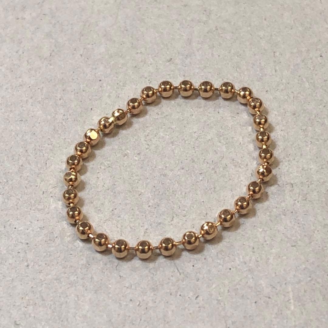 K18 ピンクゴールド　1.5mmカットボール　チェーンリング 18金 指輪