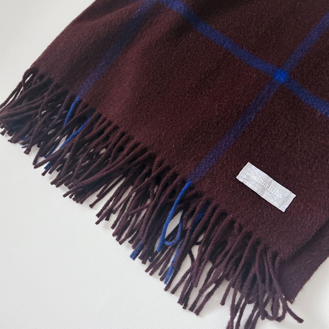 ジョシュアエリス　カシミアウインドーペーン大判ストール　WINDOWPANE