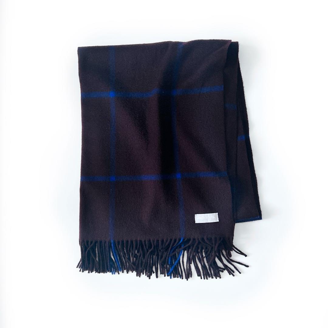 ジョシュアエリス　カシミアウインドーペーン大判ストール　WINDOWPANE