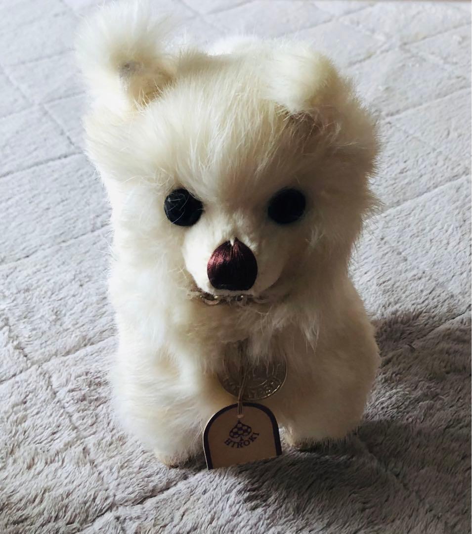 コバヤシぬいぐるみ　犬　ポメラニアン　スピッツ　昭和レトロ　ぬいぐるみ　ホワイト