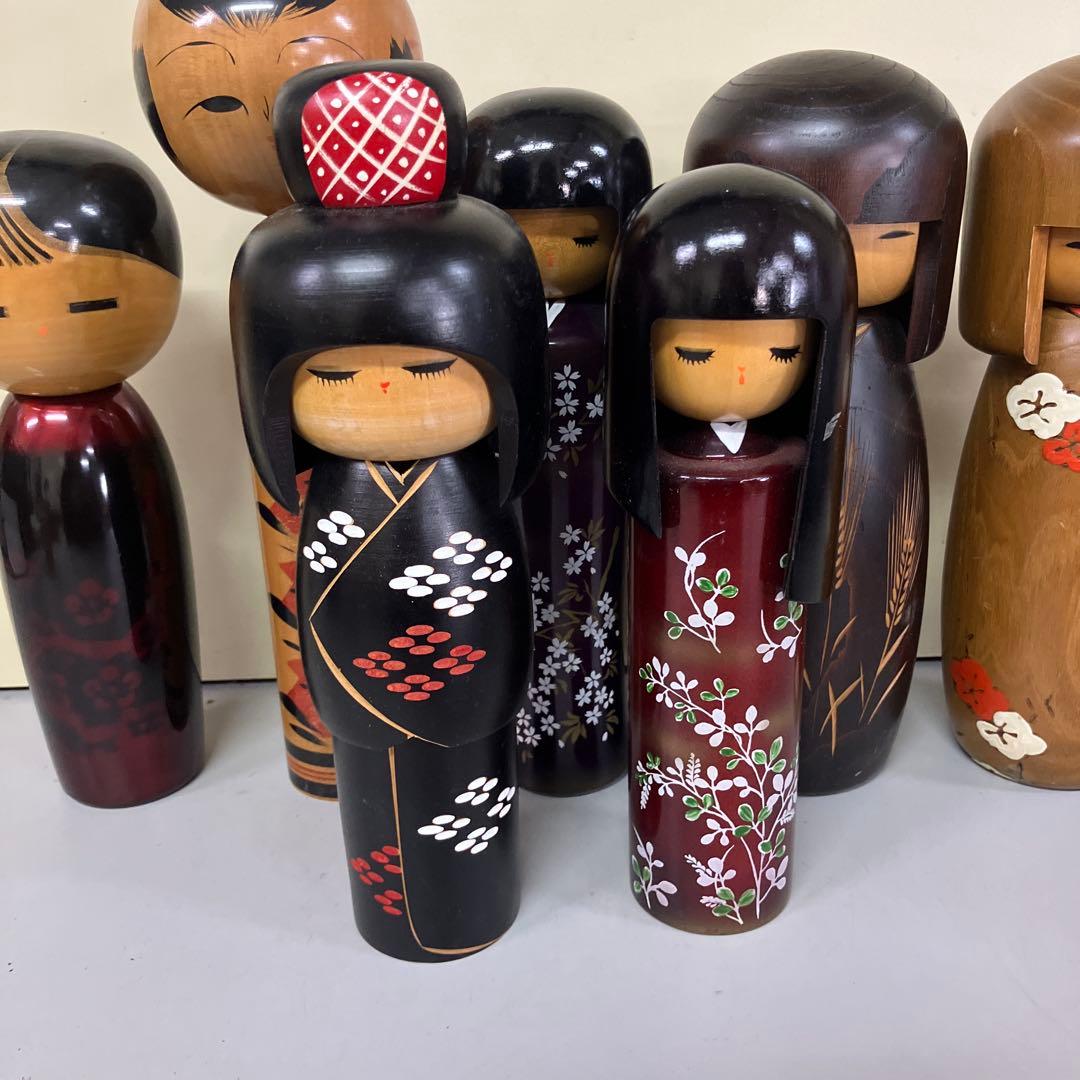 D-3 昭和レトロ レトロモダン こけし 7体セット 伝統工芸 郷土玩具 和風