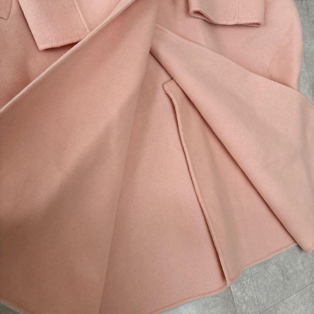 新品未使用品 ノーク ダブルロングリバーコート ピンク サイズ3