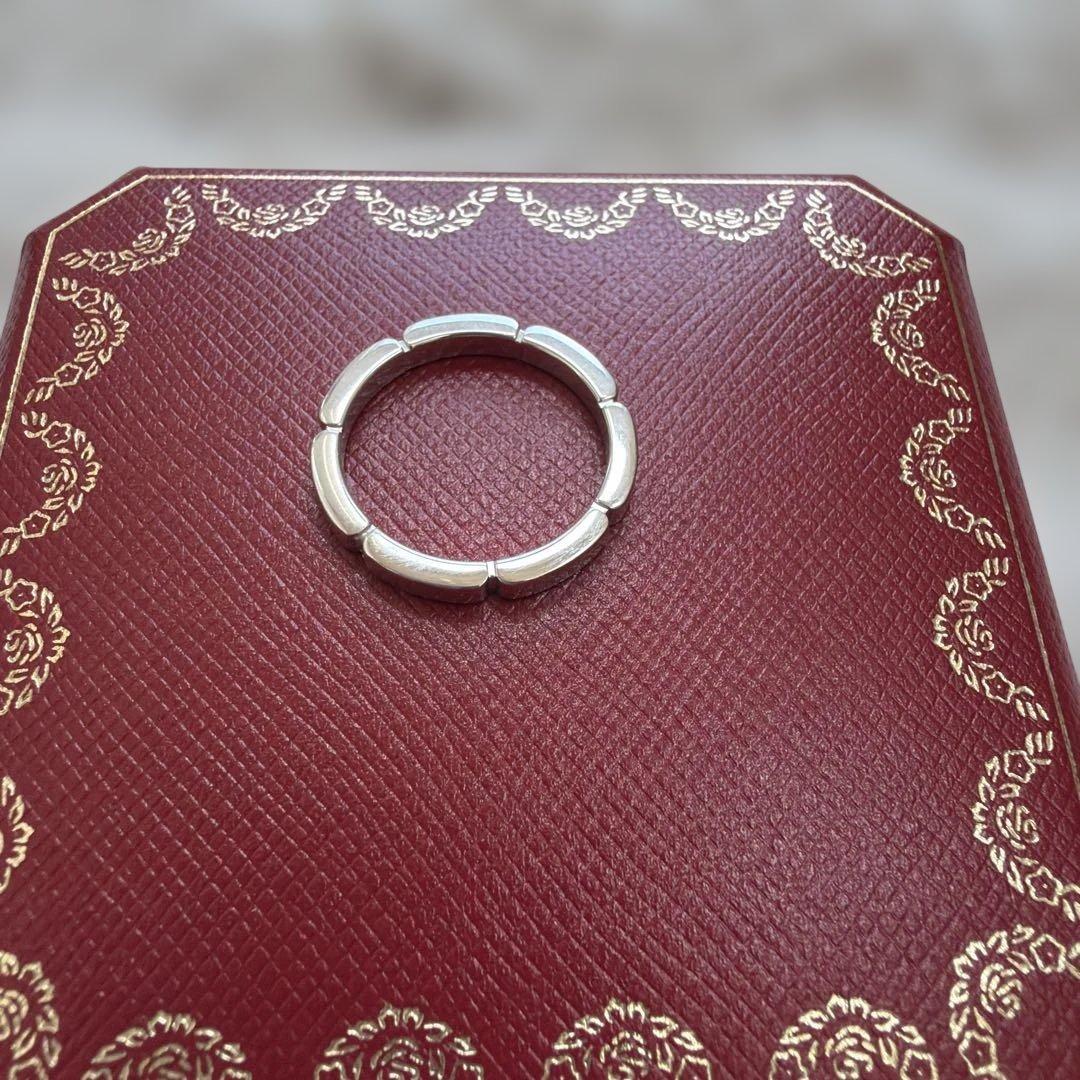 【美品】カルティエ　Cartier マイヨンパンテール　WG ダイヤ付　53