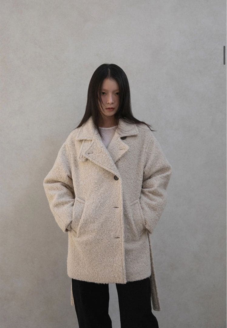 ジャケット・アウター OHOTORO Boucle 2way Half Coat