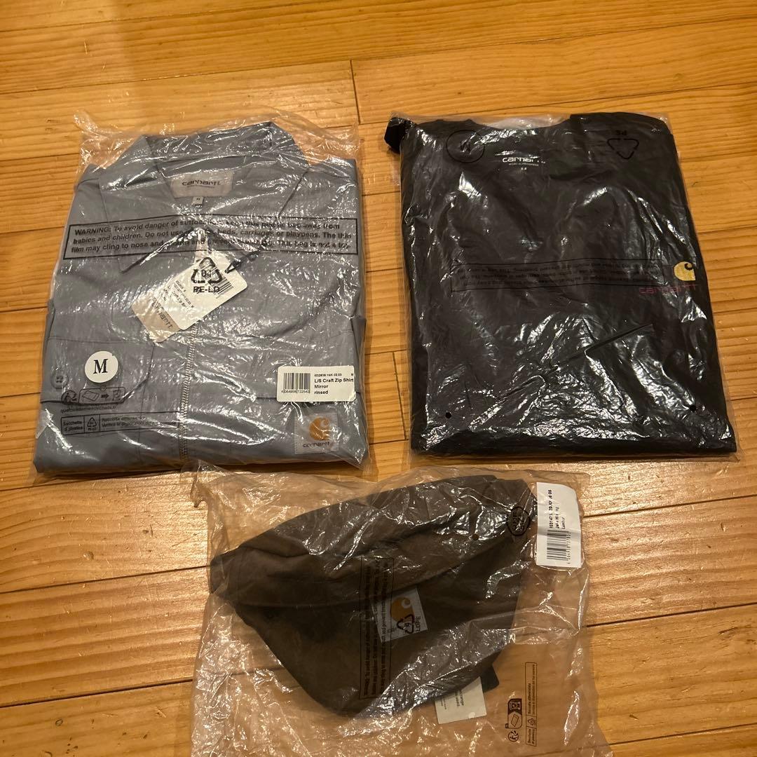 Carhartt 長袖ジップシャツ・ウエストバッグ・キャップセット