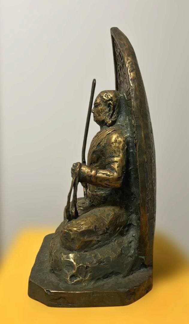 【北村西望作】 ☆不動明王坐像　ブロンズ 製