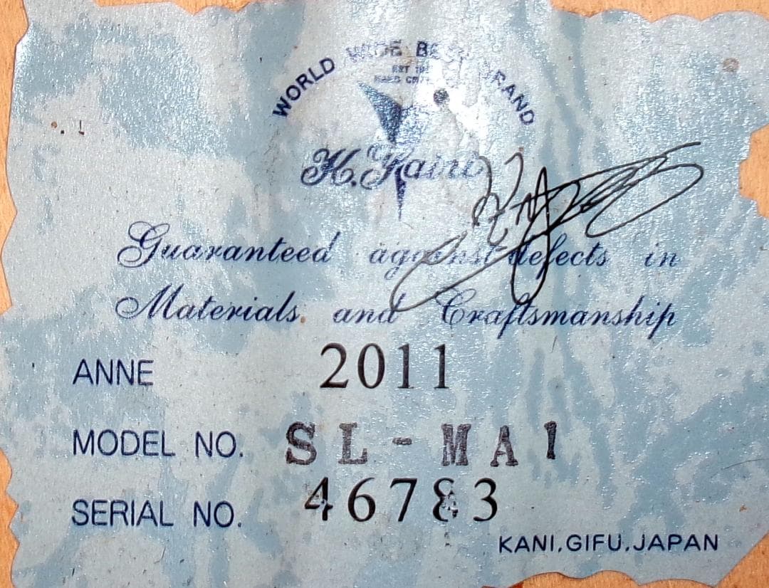 2011年製 K.Yairi SL-MA1