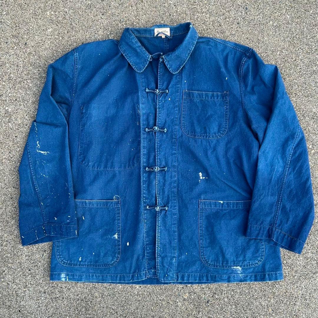 french vintage china jacket インディゴ ブルー