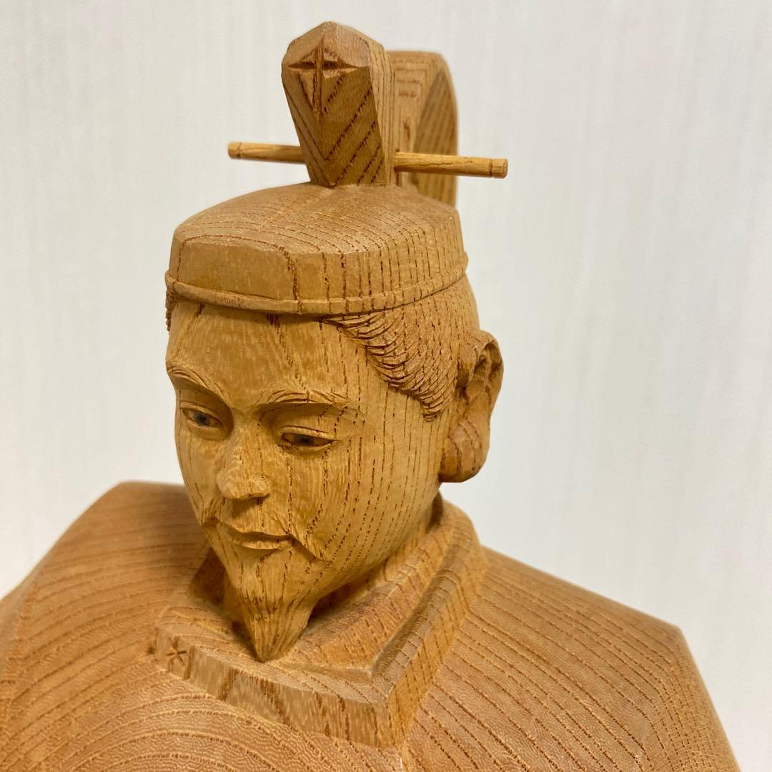 『菅原道真公（天神様） 』 木彫　伝統工芸井波彫刻　長谷進　謹作