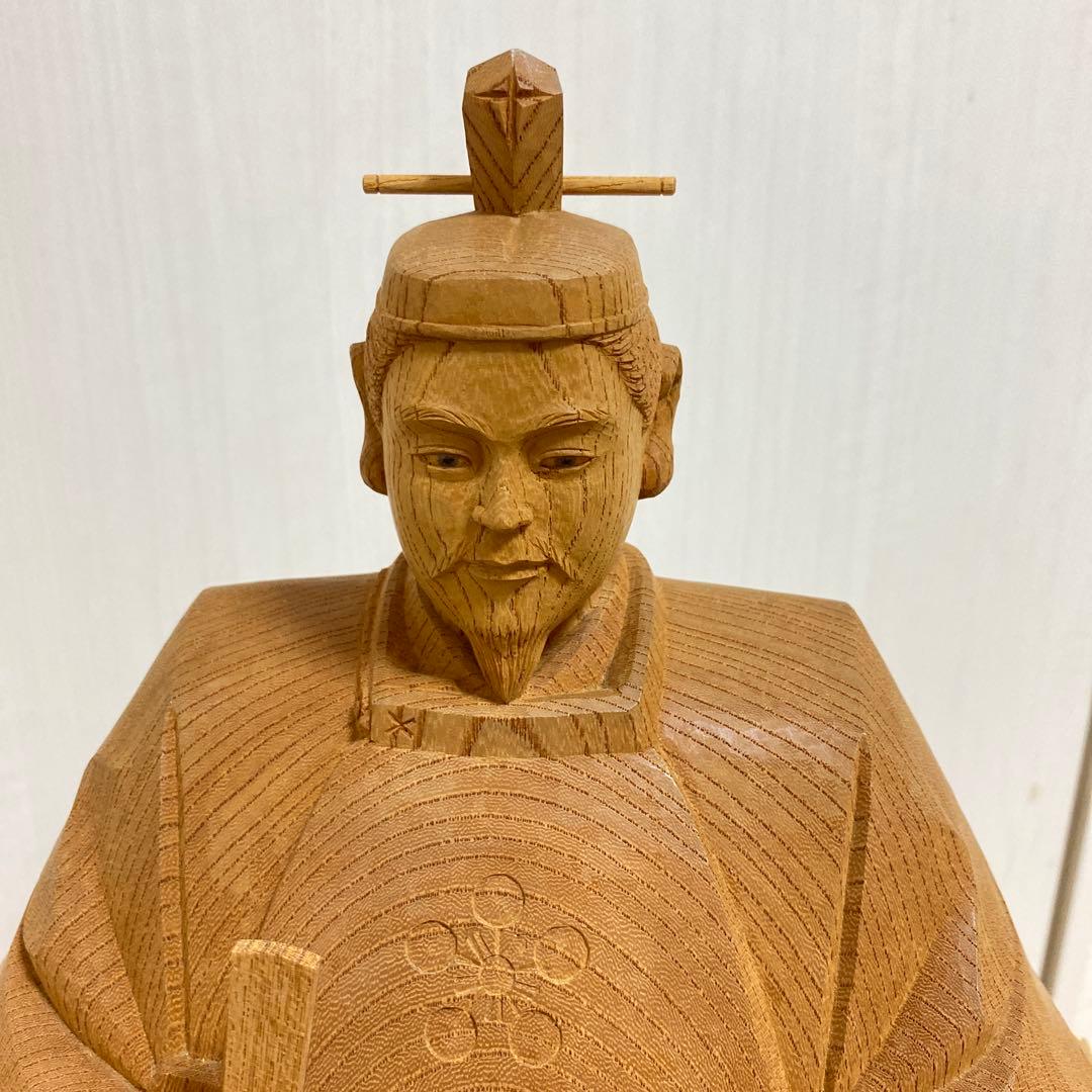 『菅原道真公（天神様） 』 木彫　伝統工芸井波彫刻　長谷進　謹作