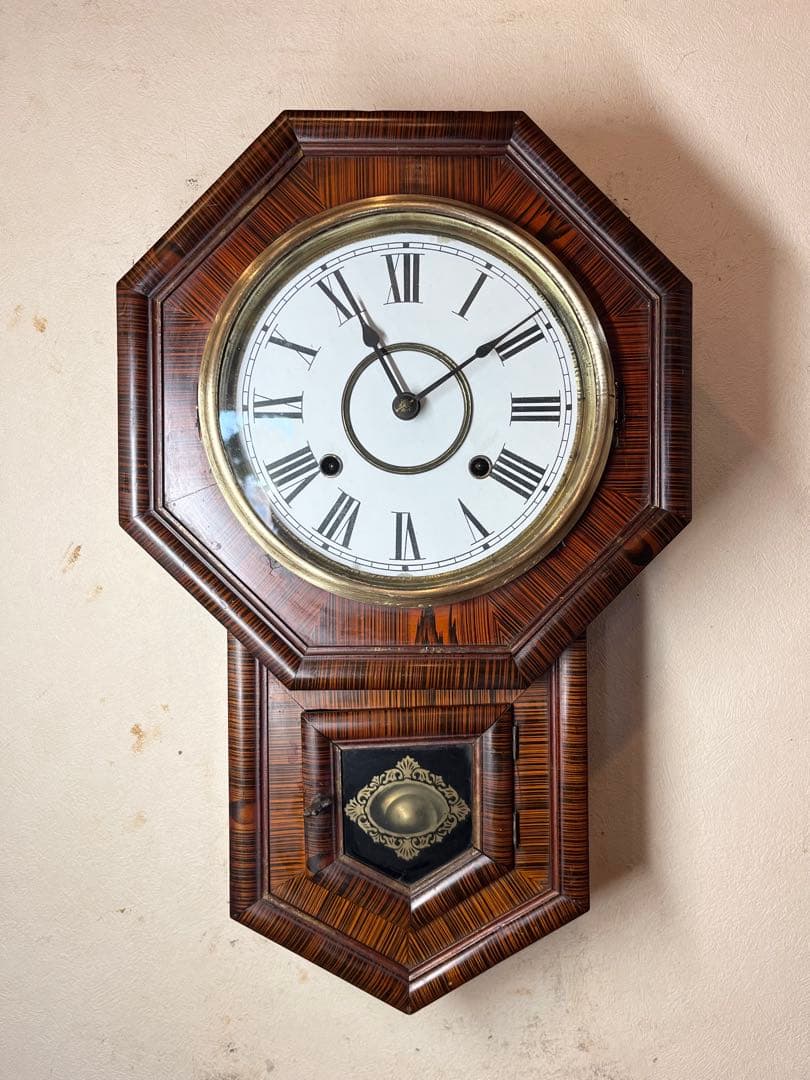 精工舎　八角　刷毛目　柱時計　古時計　振り子　ゼンマイ　ボンボン　レトロ　雑貨
