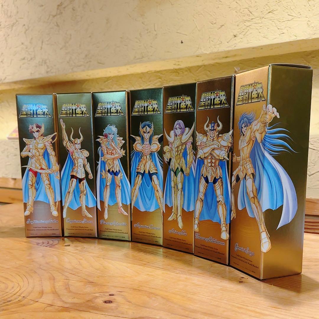 【新品・未開栓】聖闘士星矢ゴールド聖闘士ウィスキー7本セット