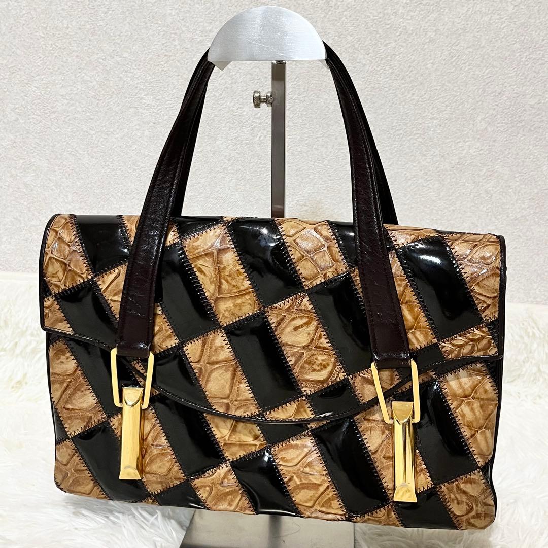 【希少】エキゾチック　ハンドバッグ　和装